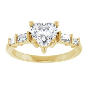 10K Yellow Gold 6.5x6.5 mm Heart Ring Mounting – image 5