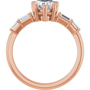 10K Rose Gold 6.5x6.5 mm Heart Ring Mounting – image 3