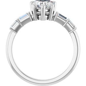 14K X1 White Gold 6.5x6.5 mm Heart Ring Mounting – image 3