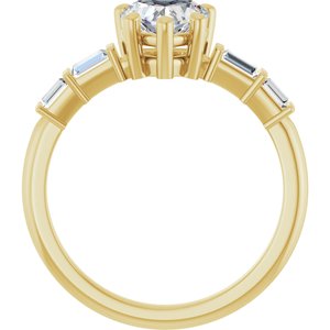 18K Yellow Gold 6.5x6.5 mm Heart Ring Mounting – image 3