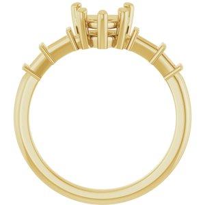10K Yellow Gold 6.5x6.5 mm Heart Ring Mounting – image 4