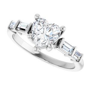 Sterling Silver 6.5x6.5 mm Heart Ring Mounting – image 8