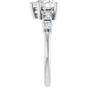 14K White Gold 6.5x6.5 mm Heart Ring Mounting – image 7