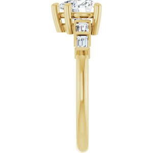 10K Yellow Gold 6.5x6.5 mm Heart Ring Mounting – image 7