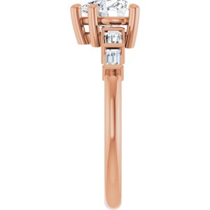 14K Rose Gold 6.5x6.5 mm Heart Ring Mounting – image 7
