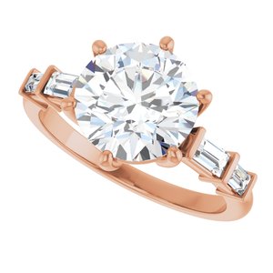 18K Rose Gold 9 mm Round Ring Mounting – image 8
