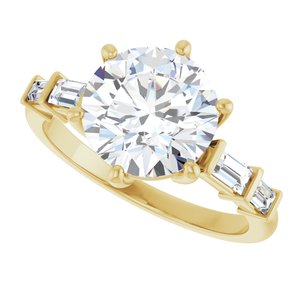 18K Yellow Gold 9 mm Round Ring Mounting – image 8