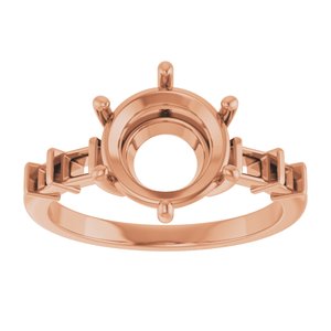 10K Rose Gold 9 mm Round Ring Mounting – image 6