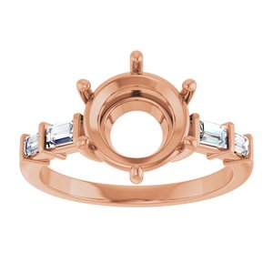 14K Rose Gold 9 mm Round 1/4 CTW Lab-Grown Diamond Semi-Set Ring – image 6