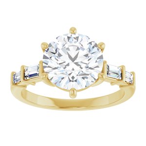 14K Yellow Gold 9 mm Round 1/4 CTW Lab-Grown Diamond Semi-Set Ring – image 5