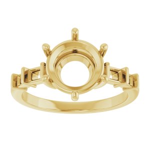 10K Yellow Gold 9 mm Round Ring Mounting – image 6