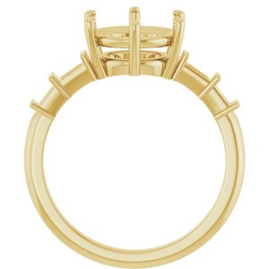 18K Yellow Gold 9 mm Round Ring Mounting – image 4