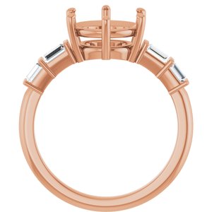 14K Rose Gold 9 mm Round 1/4 CTW Natural Diamond Semi-Set Ring – image 4