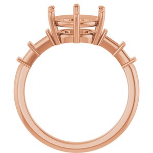 18K Rose Gold 9 mm Round Ring Mounting – image 4
