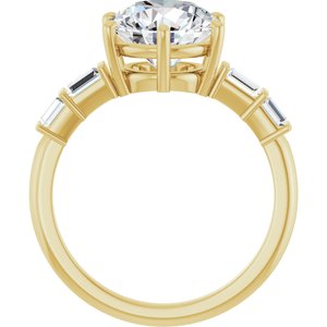 14K Yellow Gold 9 mm Round 1/4 CTW Natural Diamond Semi-Set Ring – image 3