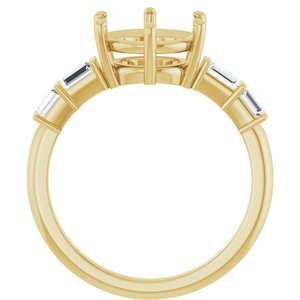 14K Yellow Gold 9 mm Round 1/4 CTW Natural Diamond Semi-Set Ring – image 4