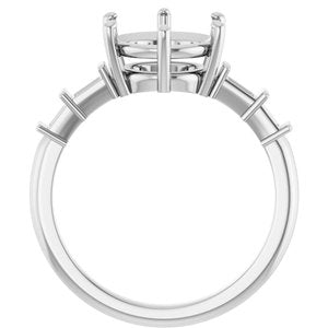 14K X1 White Gold 9 mm Round Ring Mounting – image 4