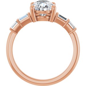 10K Rose Gold 10x7 mm Pear Ring Mounting – image 3