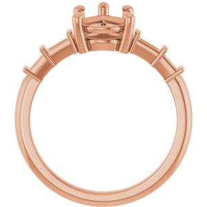 10K Rose Gold 10x7 mm Pear Ring Mounting – image 4