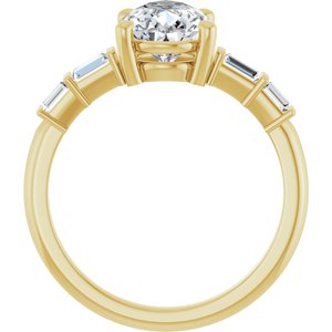 14K Yellow Gold 10x7 mm Pear Ring Mounting – image 3