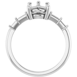 18K White Gold 10x7 mm Pear Ring Mounting – image 4