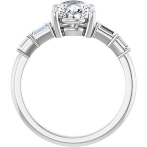 Platinum 10x7 mm Pear Ring Mounting – image 3