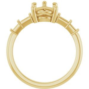 14K Yellow Gold 10x7 mm Pear Ring Mounting – image 4