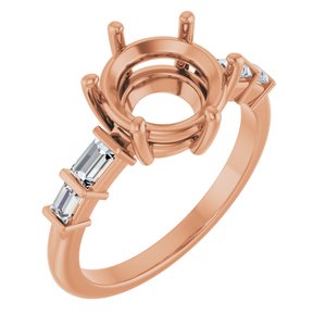 14K Rose Gold 9 mm Round 1/4 CTW Lab-Grown Diamond Semi-Set Ring – image 2