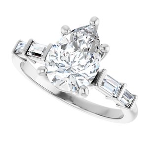 Platinum 10x7 mm Pear Ring Mounting – image 8