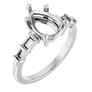 Sterling Silver 10x7 mm Pear Ring Mounting – image 2