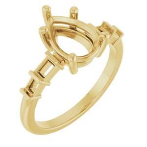 18K Yellow Gold 10x7 mm Pear Ring Mounting – image 2