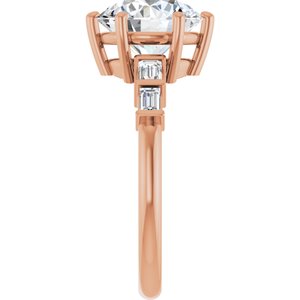 10K Rose Gold 9 mm Round Ring Mounting – image 7