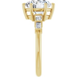 10K Yellow Gold 9 mm Round Ring Mounting – image 7