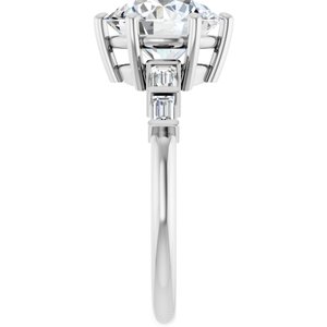 14K White Gold 9 mm Round Ring Mounting – image 7