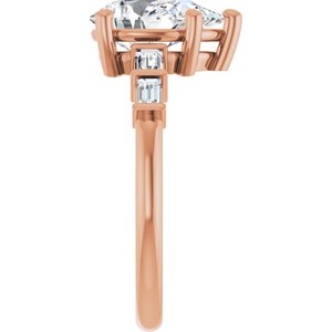 18K Rose Gold 10x7 mm Pear Ring Mounting – image 7