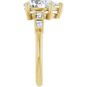 18K Yellow Gold 10x7 mm Pear Ring Mounting – image 7