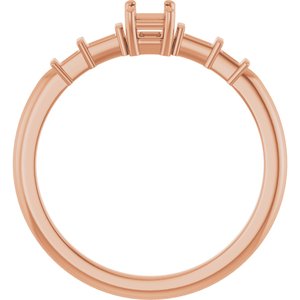 10K Rose Gold 4x3 mm Emerald Ring Mounting – image 4