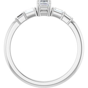 Continuum Sterling Silver 4x3 mm Emerald Ring Mounting – image 3