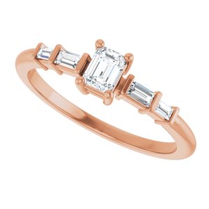 10K Rose Gold 4x3 mm Emerald Ring Mounting – image 8