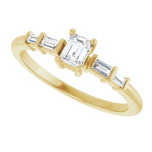 18K Yellow Gold 4x3 mm Emerald Ring Mounting – image 8
