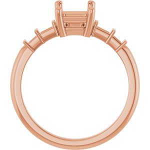 18K Rose Gold 7.5x5.5 mm Emerald Ring Mounting – image 4