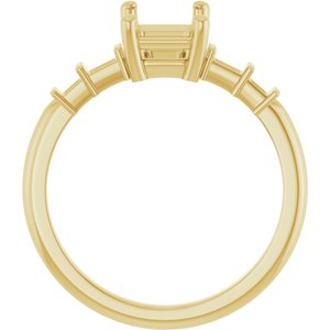 18K Yellow Gold 7.5x5.5 mm Emerald Ring Mounting – image 4