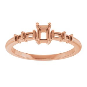 10K Rose Gold 4x3 mm Emerald Ring Mounting – image 6