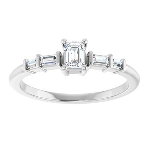 Sterling Silver 4x3 mm Emerald Ring Mounting – image 5