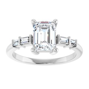 Continuum Sterling Silver 7.5x5.5 mm Emerald Ring Mounting – image 5