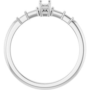 Sterling Silver 4.5x2 mm Straight Baguette Ring Mounting – image 4