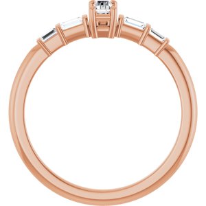 18K Rose Gold 4.5x2 mm Straight Baguette Ring Mounting – image 3