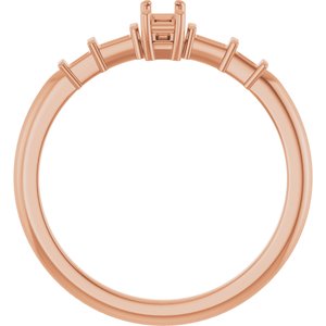 14K Rose Gold 4.5x2 mm Straight Baguette Ring Mounting – image 4