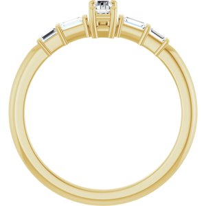 18K Yellow Gold 4.5x2 mm Straight Baguette Ring Mounting – image 3