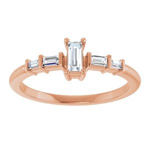 14K Rose Gold 4.5x2 mm Straight Baguette Ring Mounting – image 5